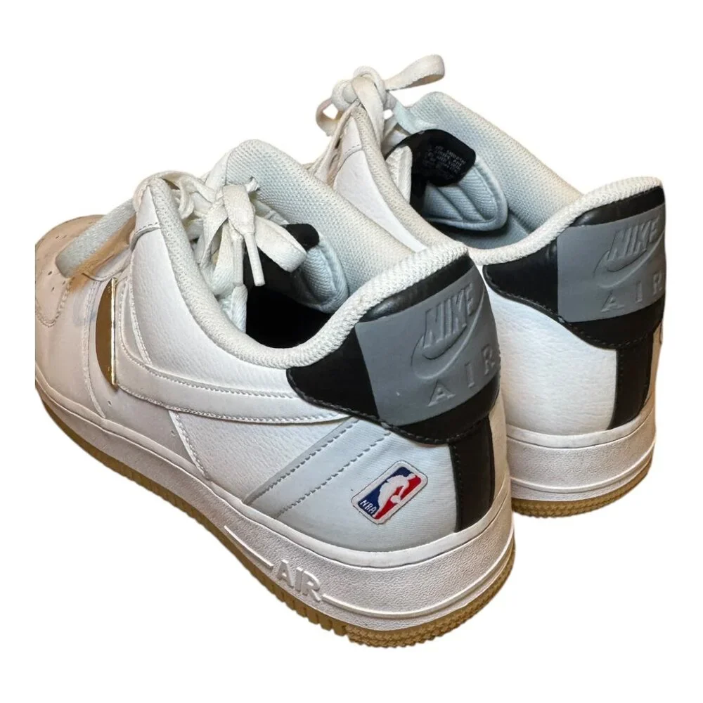 Nike Air Force 1 '07 LV8 NBA Men's Shoes White Pure Platinum CT2298 100 Size 14 - Picture 4 of 10